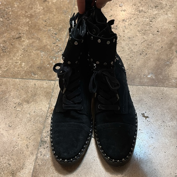SAM EDELMAN “JENNIFER” studded suede combat boots - Picture 8 of 10